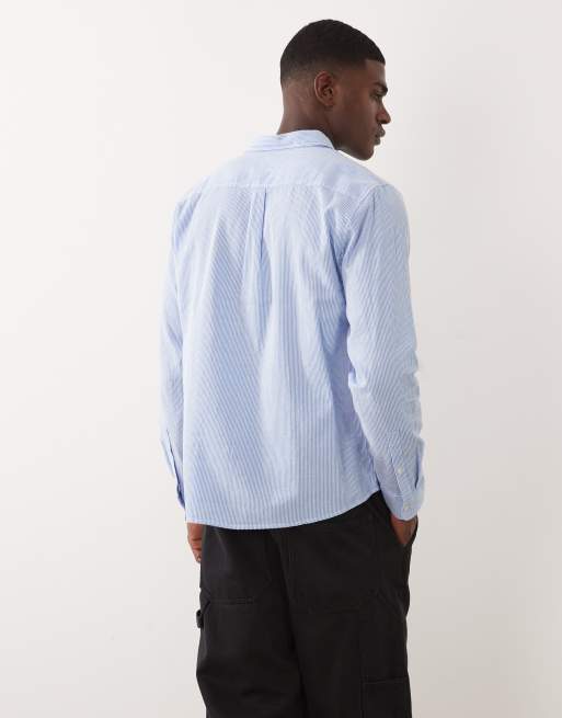 Cotton On long sleeve shirt in textured blue stripe, 4 of 5