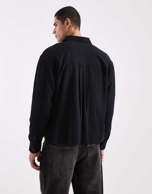 Cotton On long sleeve shirt in washed black, 3 of 5