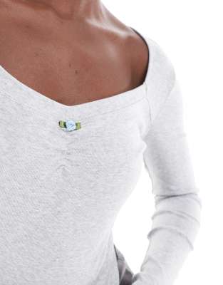 COTTON:ON COTTON ON LONG SLEEVE SQUARE NECK CROP 