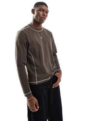 COTTON:ON COTTON ON LONG SLEEVE TOP WITH CONTRAST SEAMS 