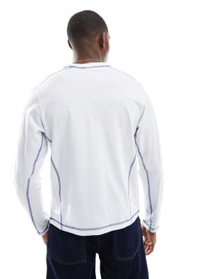 Cotton On long sleeve top with contrast seams in white