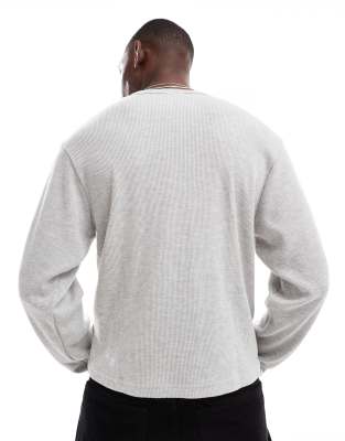 Cotton:on Cotton On Long Sleeve Waffle T-shirt In Gray