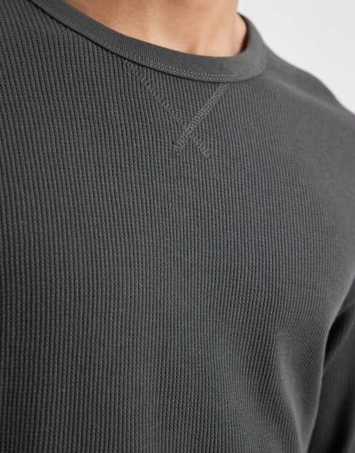 Cotton On long sleeve waffle textured t-shirt in khaki, 5 of 5