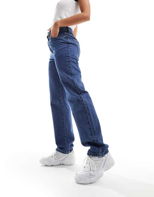 Straight Fit Jeans in Mid blue - Women, Cotton