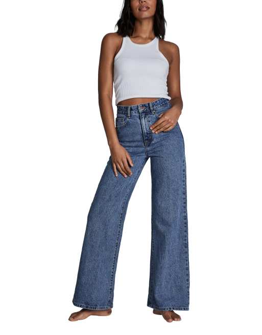 Long best sale wide jeans