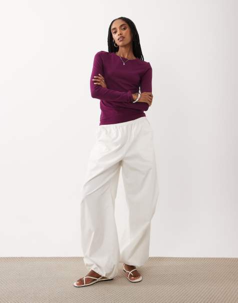 Cotton On longline crew long sleeve in rich plum - view 1