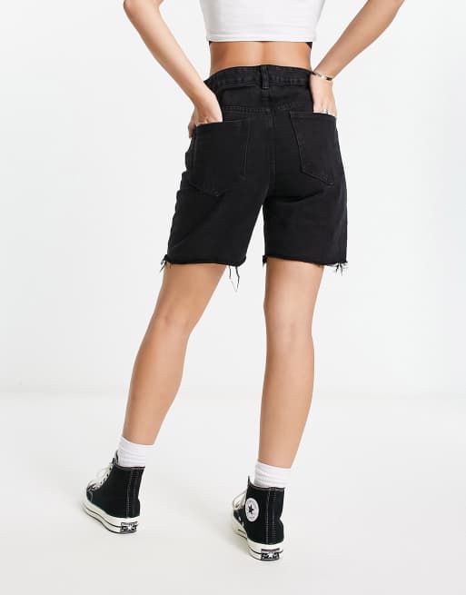 Black denim bermuda store shorts womens