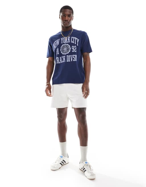 Cotton On loose fit college t-shirt with NY track graphic indigo, 2 of 4