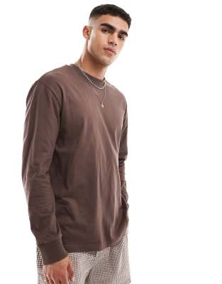 Cotton:on Cotton On Loose Fit Long Sleeve T-shirt In Brown