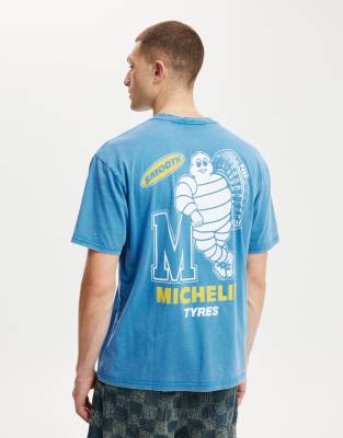 Cotton  On Loose fit michelin t-shirt in blue - view 1