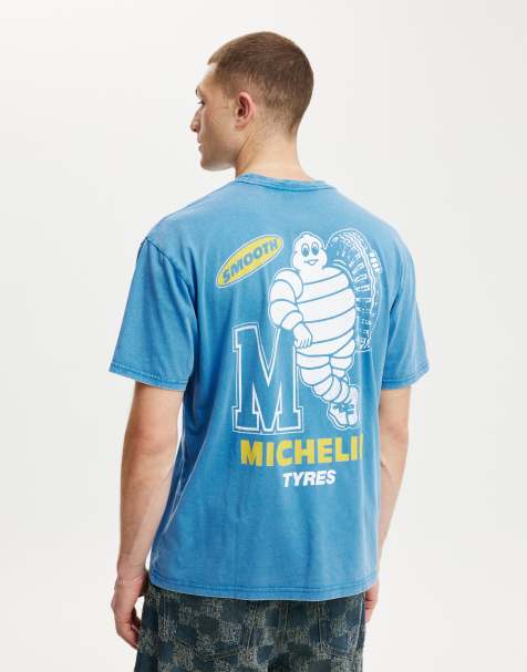 Cotton On Loose fit michelin t-shirt in blue 