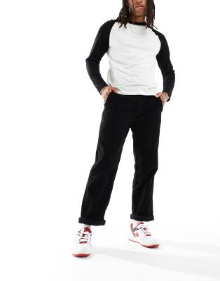 Cotton On loose fit pants in black corduroy 