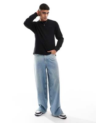 Cotton:On Cotton On loose fit rib long sleeve t-shirt black