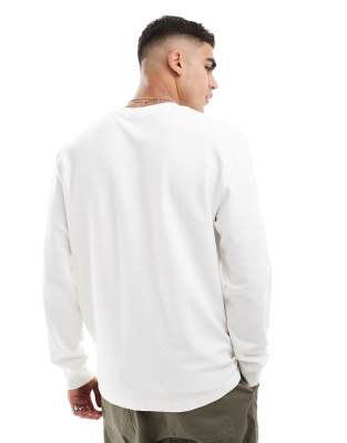 Tシャツ・カットソー RONRON I RIBBON OVER FIT LONG SLEEVE T SHIRT WHITE RR24CLT37 heavyweight-rs-long-sleeve-t-