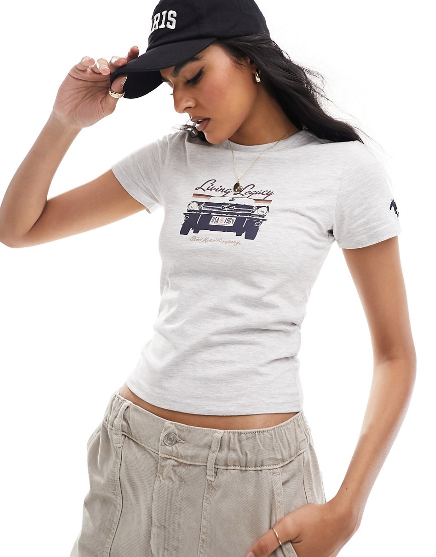 Cotton:on Cotton On Loose Fit Ringer T-shirt With Retro Ford Graphic-white