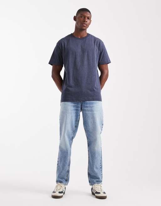 Cotton On – Loose-Fit-T-Shirt in meliertem Marineblau, 2 von 5