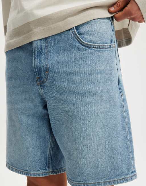 Cotton On Loose straight denim short in blue, 3 of 4