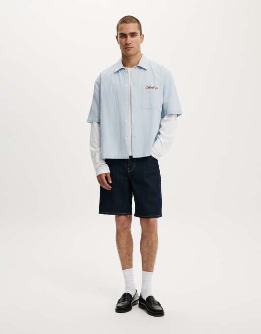 Cotton On Loose straight denim short in dark blue, 2 of 4