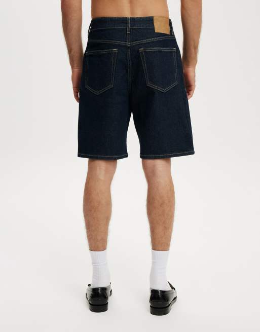 Cotton On Loose straight denim short in dark blue, 3 of 4