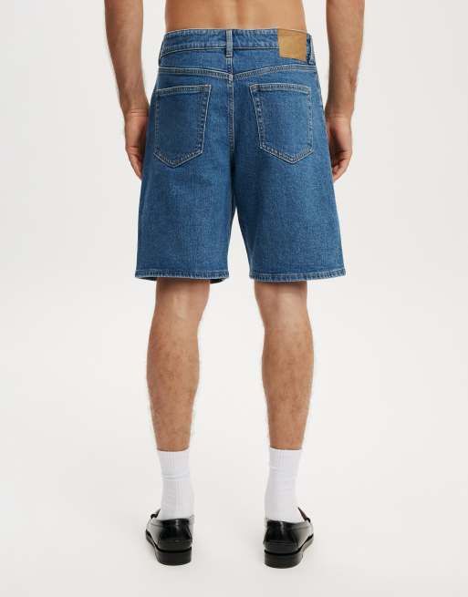 Cotton On Loose straight denim short in mid blue, 3 of 4