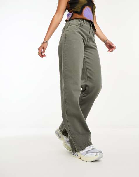 Cotton On loose straight leg jeans in smokey green - view 1