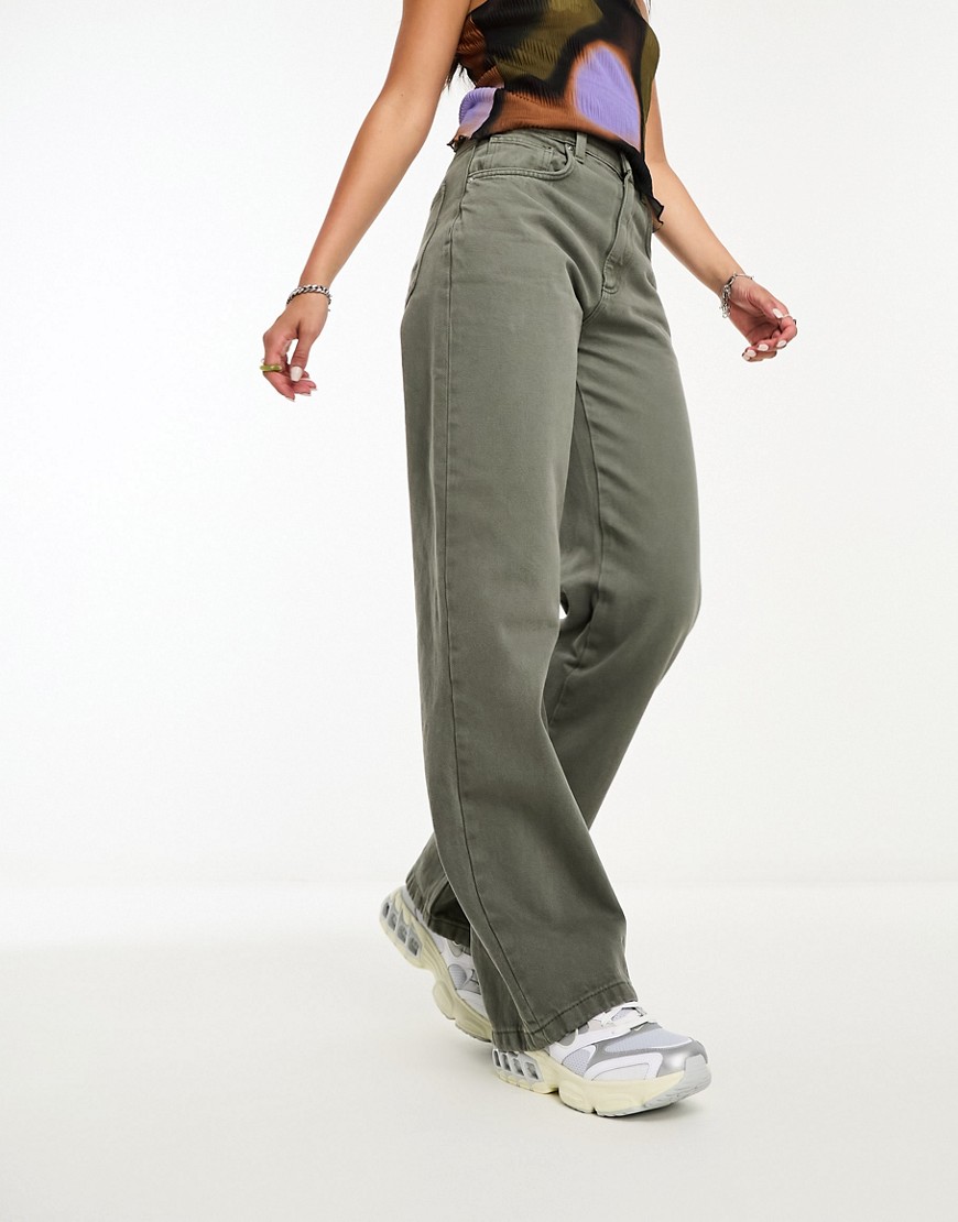 Cotton On loose straight leg jeans in smokey green