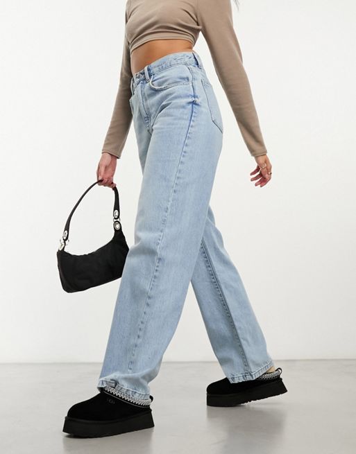 2024 Summer Women Brown Jeans High Waist Loose Straight Wide Leg