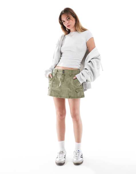 Cotton On Lori cargo skirt in washed cactus green - view 1