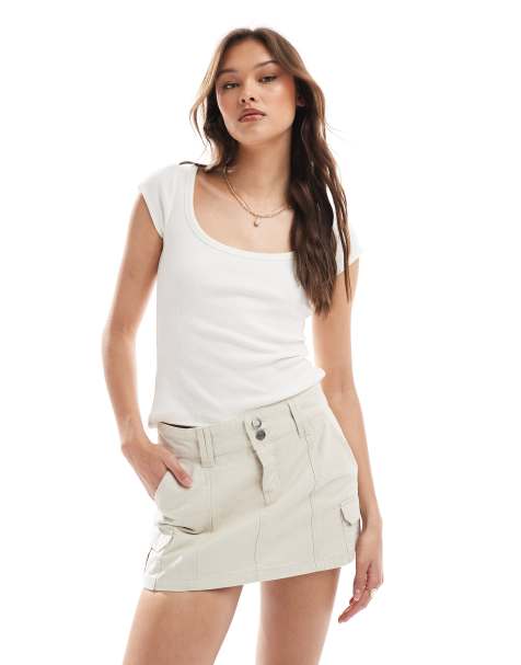 Cotton On Lori cargo skirt in ecru