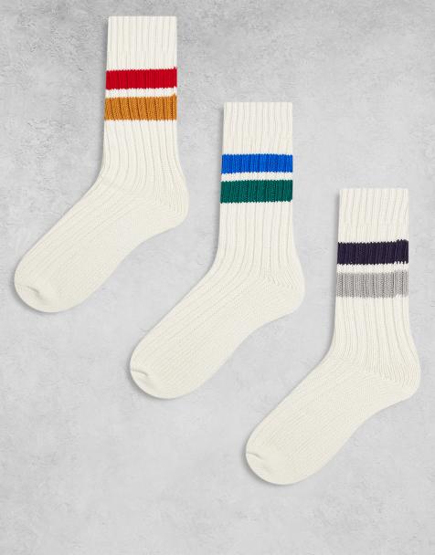 Cotton On - Lot de 3 paires de chaussettes style universitaire - Blanc - view 1