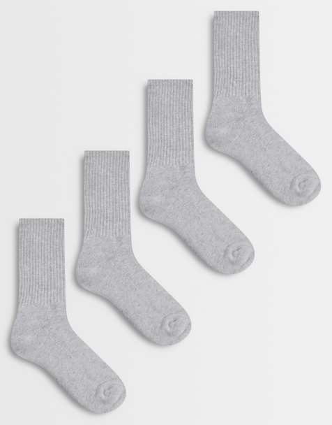 Cotton On lot de 4 chaussettes mi-mollet essentielles en gris chiné - view 1