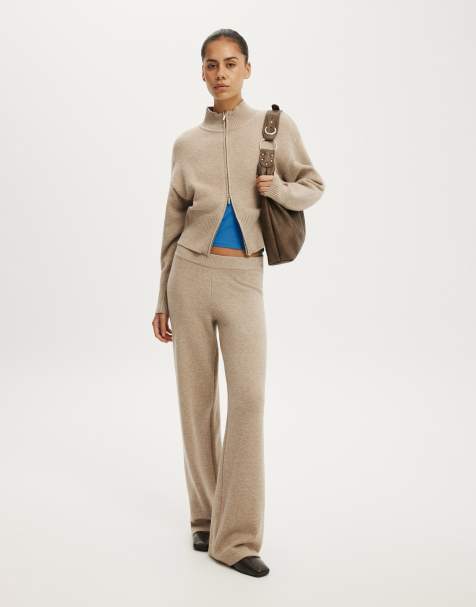 Cotton On Lotus knit pant in beige - view 1