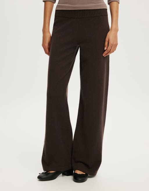 Cotton On Lotus knit pant in brown, 3 of 4