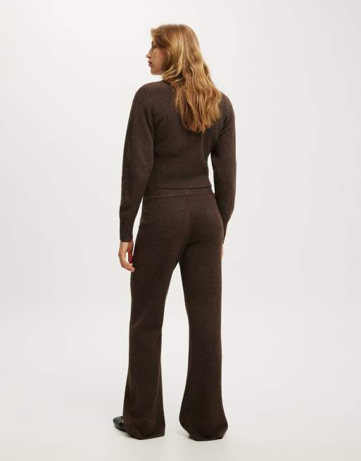 Cotton On Lotus knit pant in brown, 3 of 4
