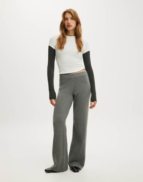 Cotton On Lotus knit pant in charcoal