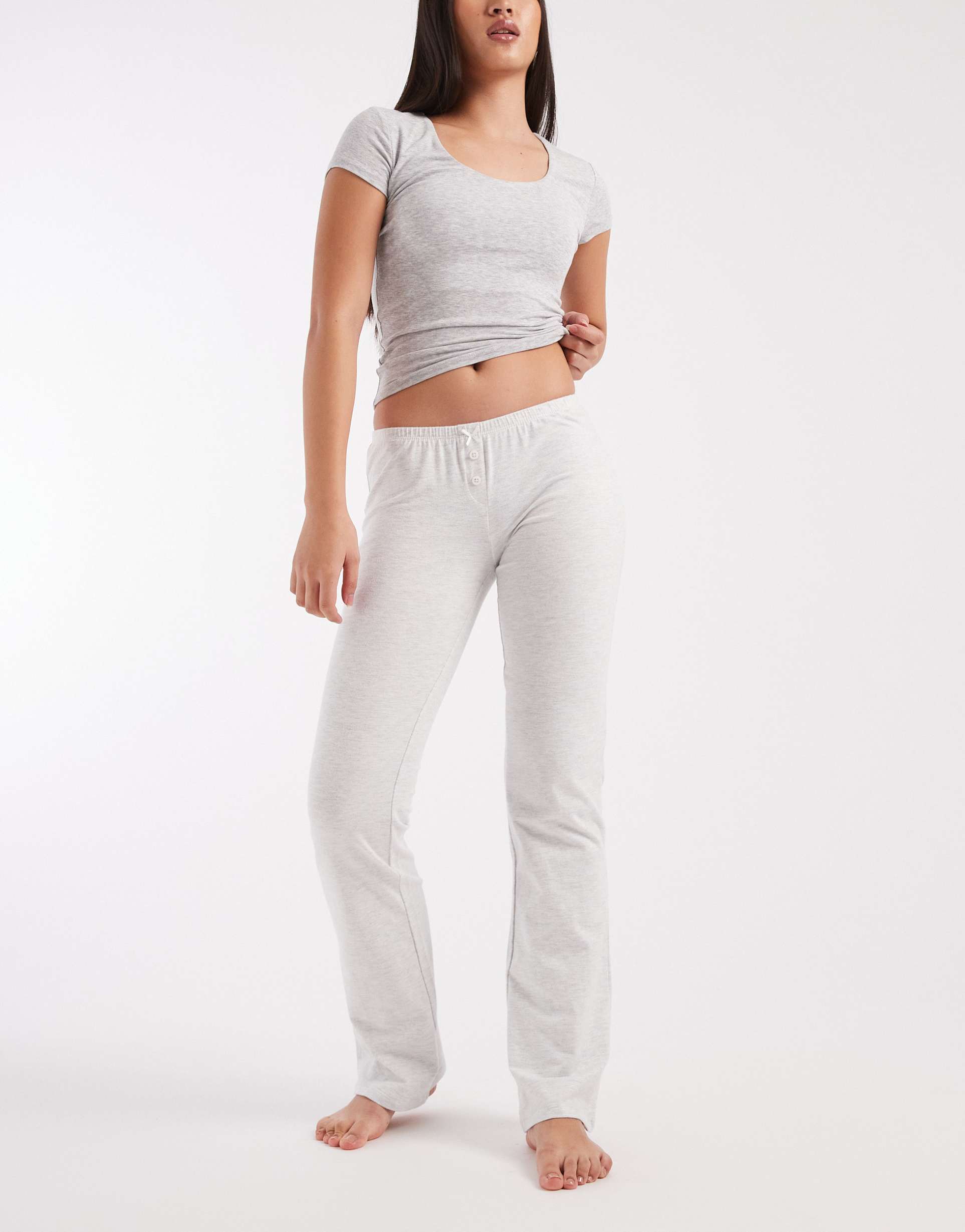 cotton on lounge dreamy soft flare pants in light heather gray