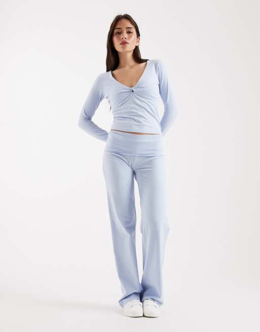 Cotton On lounge dreamy soft twist long sleeve top in violet blue, 4 of 4