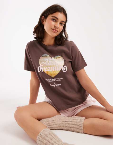 Cotton On lounge graphic tee In burnt apple