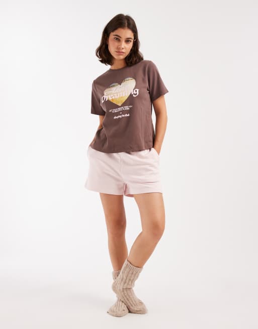 Cotton On lounge graphic tee In burnt apple, 2 of 4