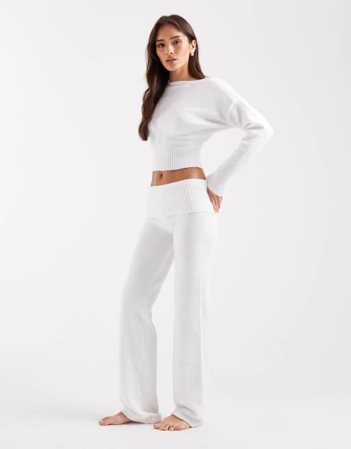 Cotton On lounge off-shoulder crop knit jumper in coconut milk, 2 of 4