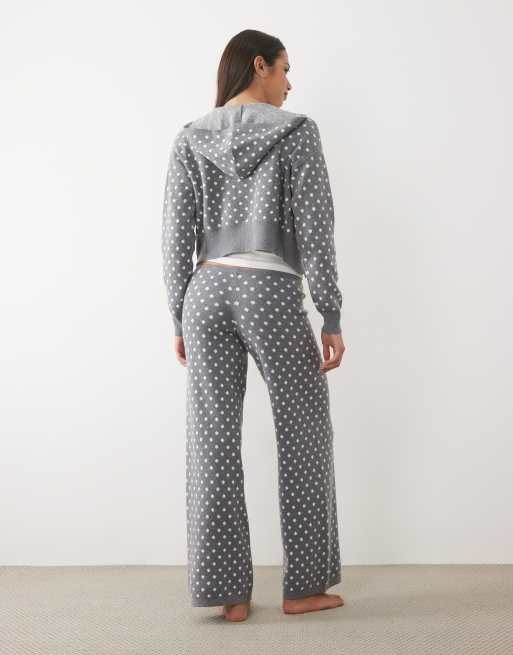 Cotton On lounge straight leg knit trouser in polka dot co-ord, 4 of 4