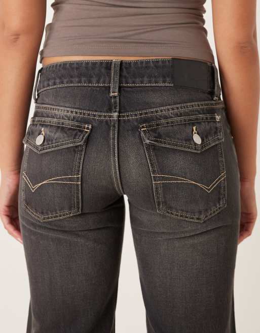 Cotton On Low relaxed flare jean in black - BLACK, 4 of 5