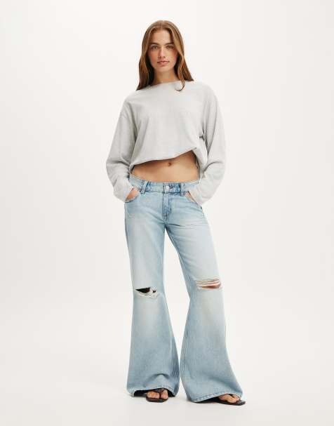 Cotton On Low relaxed flare jean in blue - view 1