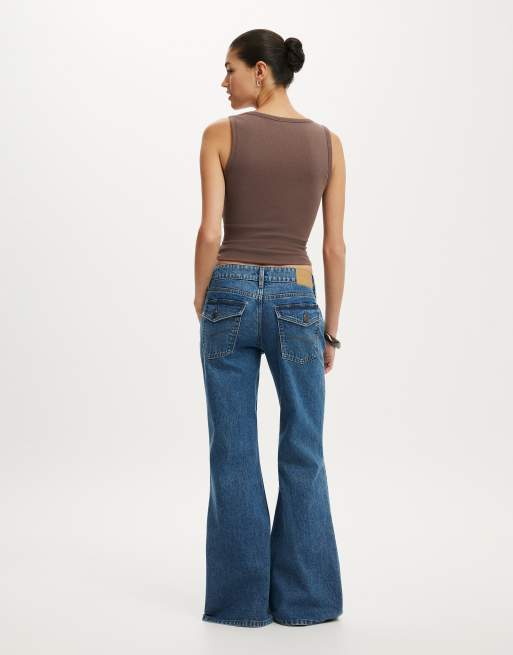 Cotton On Low relaxed flare jean in blue, 2 of 4