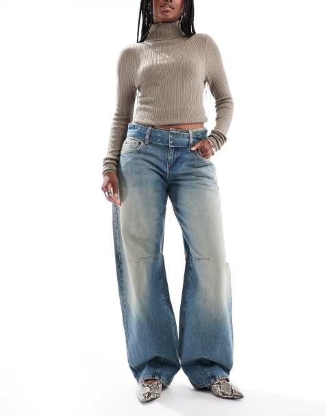Cotton On low rise barrel jean in vertigo blue