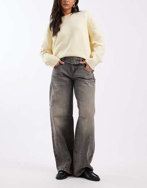 Cotton On low rise barrel jean in y2k washed grey