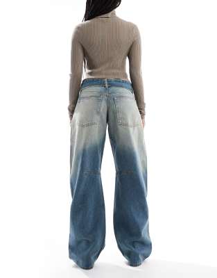 Cotton On Low Rise Barrel Jeans In Blue