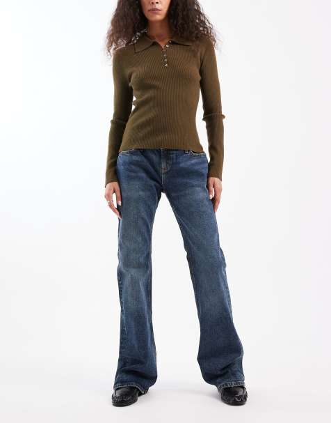 Cotton On low rise bootcut jean in teardrop blue