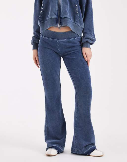 Cotton On low rise bootleg sweatpant co-ord in indigo dye, 2 of 5