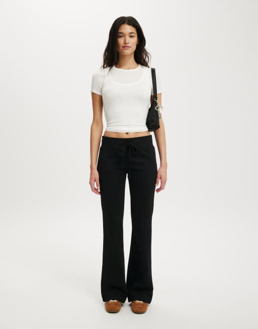 Cotton On Low rise bootleg sweatpant in black, 4 of 4